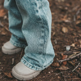 Stretch Denim | Wide Leg Glitter Jeans | Sky Blue