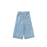 Slub Denim | Wide Leg Pants | Light Blue