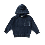 Knitted Denim | Boxy Hoodie | Dark Acid