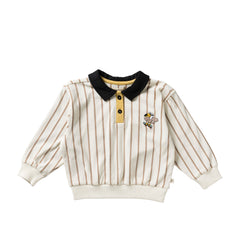 Fine Stripe | Polo Sweater | Cloud Dancer