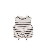 Stripes | Front Tie Singlet | Ecru