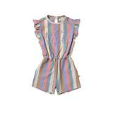 Multi Stripes | Ruffle Playsuit | Multicolor