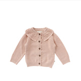 Ruffle Collar Cardigan | Knit | Rugby Tan